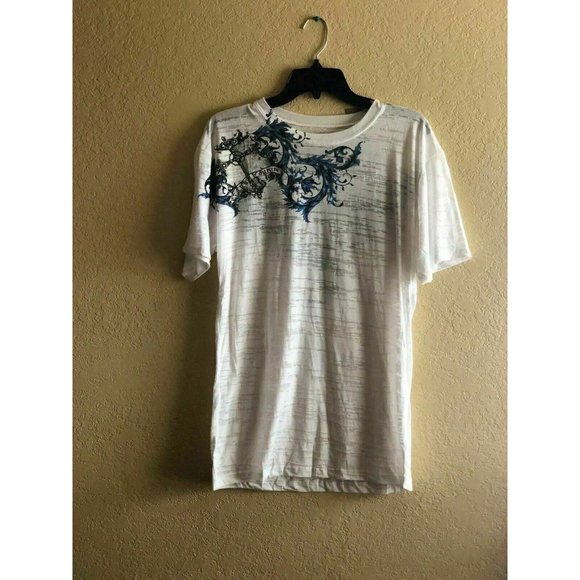 Crank Couture Other - Crank Couture Mens White studded  "desiplez" Short Sleeve Tee shirt Size L A24